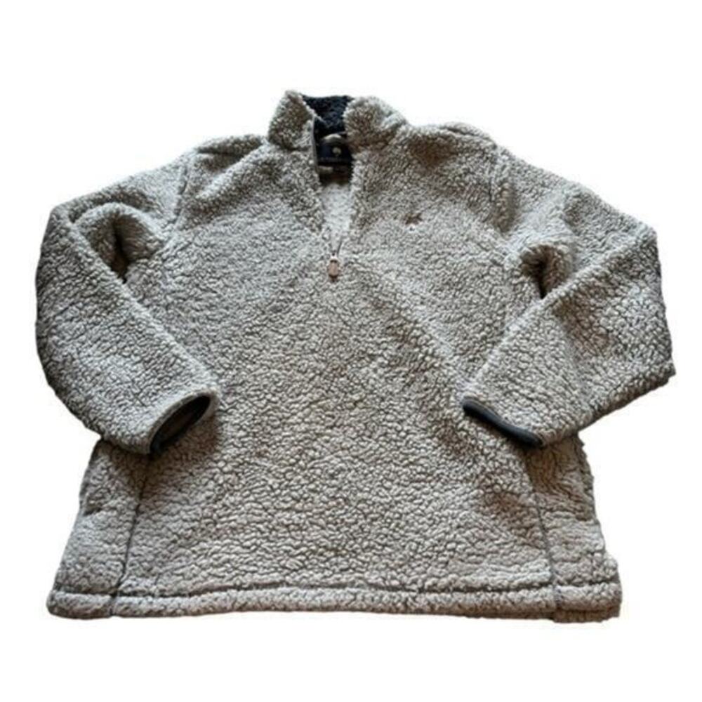 Southern Shirt company gray fuzzy Sherpa quarter zip sweatshirt